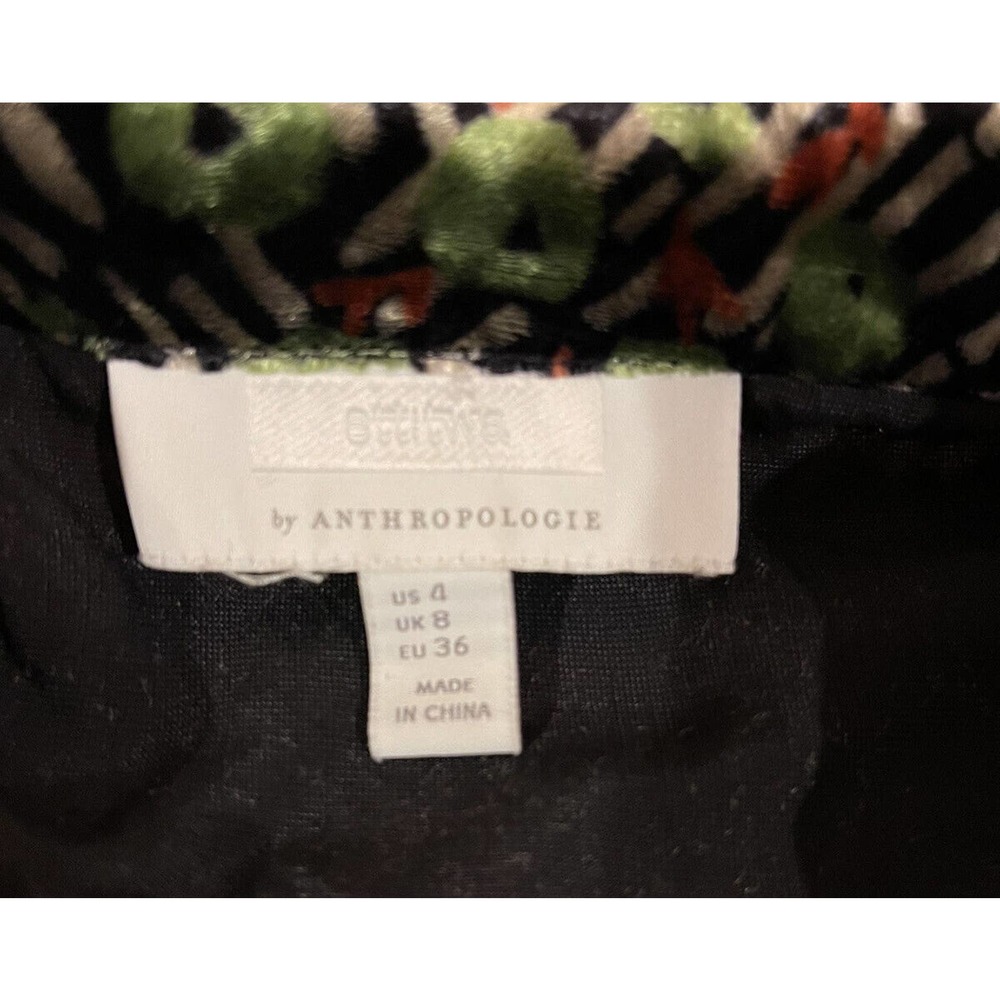 ett:twa Anthropologie Multicolored Jacket Women’s Size 4 Beautiful Velvet Shirt - Picture 11 of 12